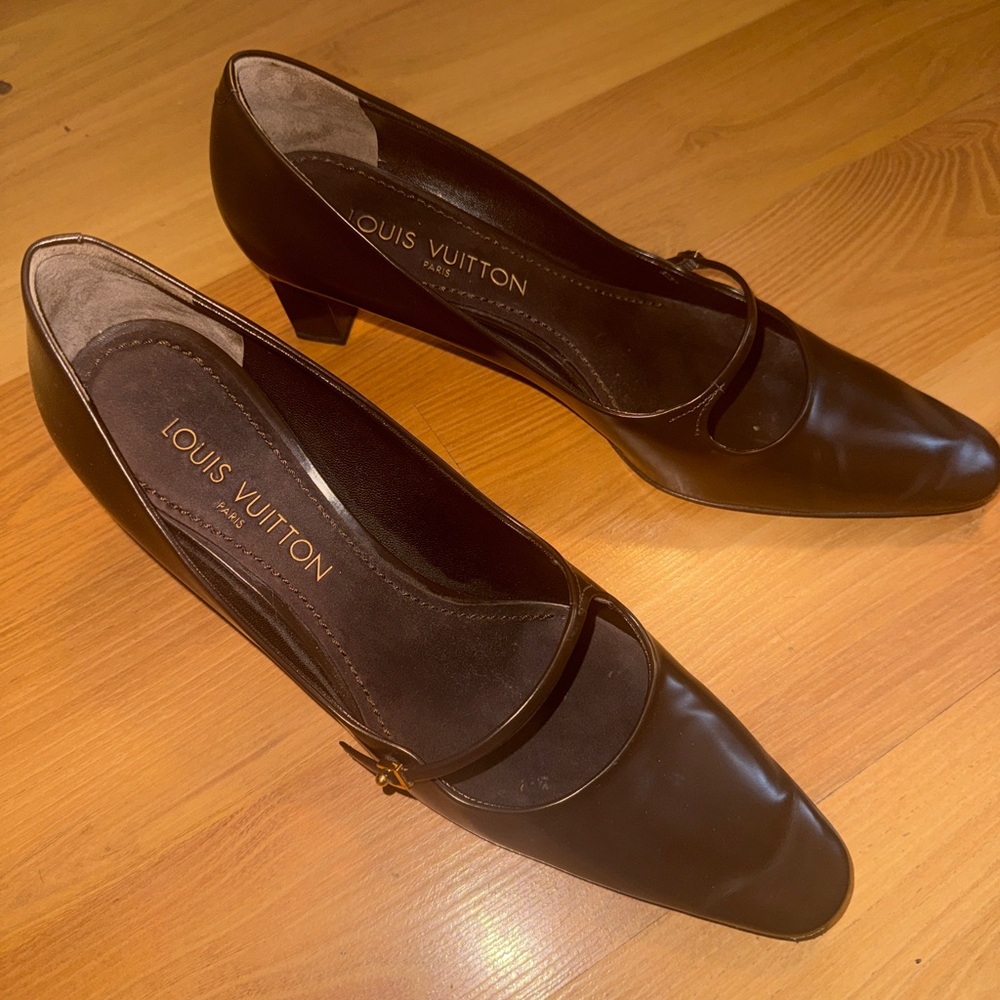 Louis Vuitton brown Mary Jane heels